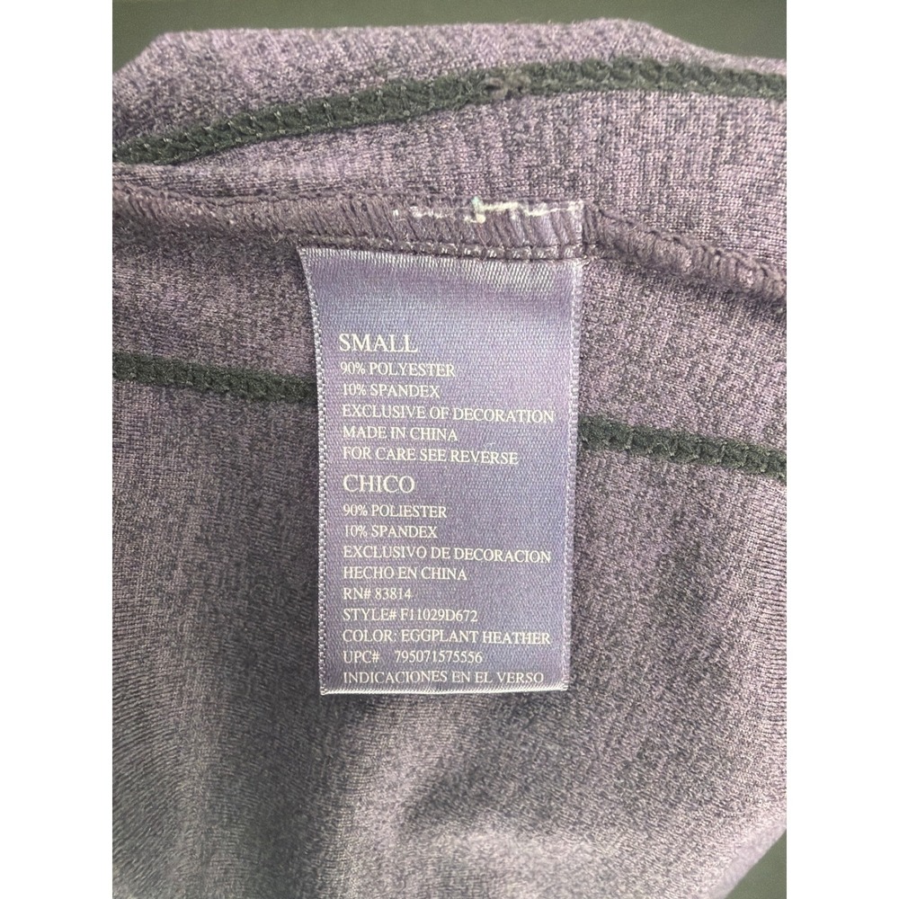🍁Serene Tangerine Purple Heathered Long Sleeve Hoodie Thumbhole High-Low Hem Sm - Picture 9 of 10